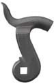 hammer, right, wax cast steel, 1.75" throw